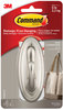 A Picture of product MMM-17053BN Command™ Decorative Hooks Traditional, Large, Plastic, Silver, 5 lb Capacity, 1 Hook and 2 Strips/Pack