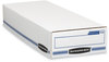 A Picture of product FEL-00706 Bankers Box® STOR/FILE™ Check Boxes 9.25" x 25" 4.13", White/Blue, 12/Carton