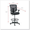 A Picture of product ALE-EL4614 Alera® Elusion™ Series Mesh Stool Supports Up to 275 lb, 22.6" 31.6" Seat Height, Black