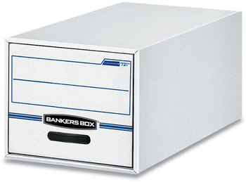 Bankers Box® STOR/DRAWER® Basic Space-Savings Storage Drawers Letter Files, 14" x 25.5" 11.5", White/Blue, 6/Carton