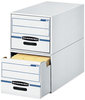 A Picture of product FEL-00722 Bankers Box® STOR/DRAWER® Basic Space-Savings Storage Drawers Legal Files, 16.75 x 19.5 11.5, White/Blue