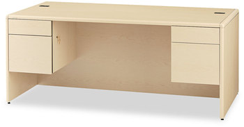 HON® 10700 Series™ Double Pedestal Desk with Three-Quarter Height Pedestals 72" x 36" 29.5", Natural Maple