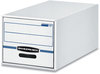 A Picture of product FEL-00722 Bankers Box® STOR/DRAWER® Basic Space-Savings Storage Drawers Legal Files, 16.75 x 19.5 11.5, White/Blue