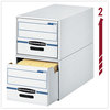 A Picture of product FEL-00722 Bankers Box® STOR/DRAWER® Basic Space-Savings Storage Drawers Legal Files, 16.75 x 19.5 11.5, White/Blue
