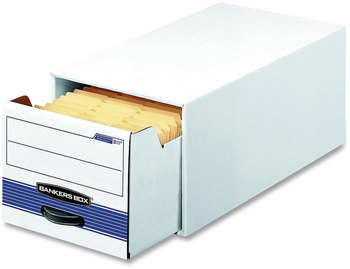 Bankers Box® STOR/DRAWER® Basic Space-Savings Storage Drawers Legal Files, 16.75 x 19.5 11.5, White/Blue