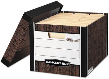 Bankers Box® R-KIVE® Heavy-Duty Storage Boxes Letter/Legal Files, 12.75" x 16.5" 10.38", Woodgrain, 12/Carton