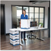 A Picture of product FEL-00784 Bankers Box® HANG'N'STOR™ Medium-Duty Storage Boxes Letter Files, 12.63" x 15.63" 10", White/Blue, 4/Carton
