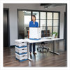 A Picture of product FEL-0078907 Bankers Box® STOR/FILE™ Medium-Duty Letter/Legal Storage Boxes Files, 12.75" x 16.5" 10.5", White/Blue, 4/Carton