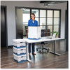 A Picture of product FEL-0083601 Bankers Box® R-KIVE® Heavy-Duty Storage Boxes with Dividers, Letter/Legal Files, 12.75" x 16.5" 10.38", White/Blue, 12/Carton