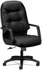 A Picture of product HON-2091SR11T HON® Pillow-Soft® 2090 Series Executive High-Back Swivel/Tilt Chair Supports Up to 300 lb, 16.75" 21.25" Seat Height, Black