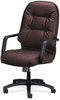 A Picture of product HON-2091SR69T HON® Pillow-Soft® 2090 Series Executive High-Back Swivel/Tilt Chair Supports 300 lb, 16.75" to 21.25" Seat, Burgundy, Black Base