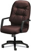 A Picture of product HON-2091SR69T HON® Pillow-Soft® 2090 Series Executive High-Back Swivel/Tilt Chair Supports 300 lb, 16.75" to 21.25" Seat, Burgundy, Black Base