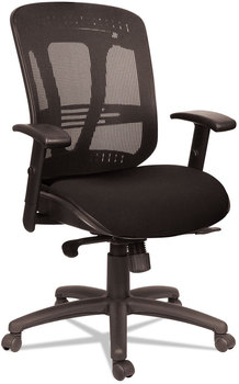 Alera® Eon Series Multifunction Mid-Back Cushioned Mesh Chair Supports Up to 275 lb, 18.11" 21.37" Seat Height, Black