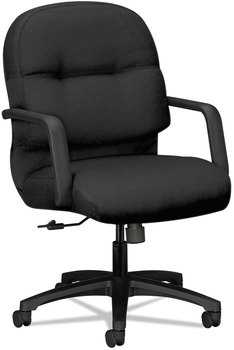 HON® Pillow-Soft® 2090 Series Managerial Mid-Back Swivel/Tilt Chair Supports Up to 300 lb, 17" 21" Seat Height, Black