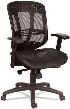 Alera® Eon Series Multifunction Mid-Back Suspension Mesh Chair Supports Up to 275 lb, 17.51" 21.25" Seat Height, Black
