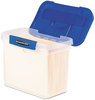 A Picture of product FEL-0086301 Bankers Box® Heavy-Duty Portable File Letter Files, 14.25" x 8.63" 11.06", Clear/Blue