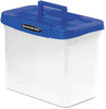 A Picture of product FEL-0086301 Bankers Box® Heavy-Duty Portable File Letter Files, 14.25" x 8.63" 11.06", Clear/Blue