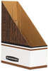 A Picture of product FEL-07223 Bankers Box® Magazine File Corrugated Cardboard 4 x 9 11.5, Wood Grain, 12/Carton