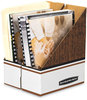 A Picture of product FEL-07223 Bankers Box® Magazine File Corrugated Cardboard 4 x 9 11.5, Wood Grain, 12/Carton