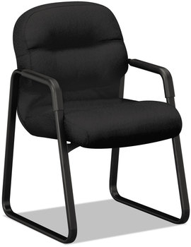 HON® Pillow-Soft® 2090 Series Guest Arm Chair Fabric Upholstery, 23.25" x 28" 36", Black Seat, Back, Base