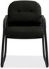 A Picture of product HON-2093SR11T HON® Pillow-Soft® 2090 Series Guest Arm Chair Leather Upholstery, 31.25" x 35.75" 36", Black Seat, Back, Base