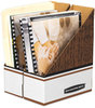 A Picture of product FEL-07224 Bankers Box® Magazine File Corrugated Cardboard 4 x 11 12.25, Wood Grain, 12/Carton