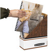 A Picture of product FEL-07224 Bankers Box® Magazine File Corrugated Cardboard 4 x 11 12.25, Wood Grain, 12/Carton