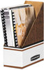 A Picture of product FEL-07224 Bankers Box® Magazine File Corrugated Cardboard 4 x 11 12.25, Wood Grain, 12/Carton