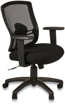 Alera® Etros Series Mesh Mid-Back Petite Swivel/Tilt Chair Supports Up to 275 lb, 17.71" 21.65" Seat Height, Black