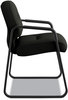 A Picture of product HON-2093SR11T HON® Pillow-Soft® 2090 Series Guest Arm Chair Leather Upholstery, 31.25" x 35.75" 36", Black Seat, Back, Base