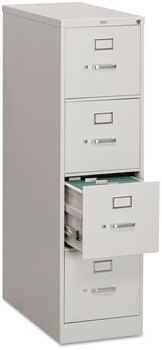 HON® 310 Series Vertical File 4 Letter-Size Drawers, Light Gray, 15" x 26.5" 52"