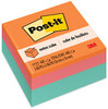 A Picture of product MMM-2056FP Post-it® Notes Original Cubes 3" x Aqua Wave Collection, 470 Sheets/Cube