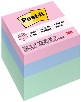 Post-it® Notes Original Cubes 3" x Seafoam Wave Collection, 490 Sheets/Cube