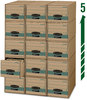A Picture of product FEL-1231201 Bankers Box® STOR/DRAWER® STEEL PLUS™ Extra Space-Savings Storage Drawers Legal Files, 16.75" x 25.5" 11.5", Kraft/Green, 6/Carton