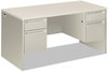 A Picture of product HON-38155B9Q HON® 38000 Series™ Double Pedestal Desk 60" x 30" Light Gray/Silver