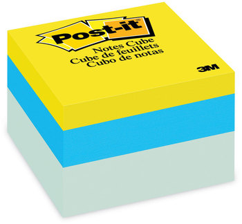 Post-it® Notes Original Cubes 3" x Blue Wave Collection, 470 Sheets/Cube