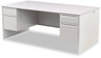 HON® 38000 Series™ Double Pedestal Desk 72" x 36" 29.5", Light Gray