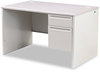 A Picture of product HON-38251G2Q HON® 38000 Series™ Single Pedestal Desk Right 48" x 30" 29.5", Light Gray