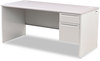 A Picture of product HON-38291RG2Q HON® 38000 Series™ Single Pedestal Desk Right 66" x 30" 29.5", Light Gray