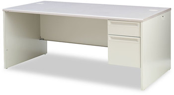 HON® 38000 Series™ Single Pedestal Desk Right 72" x 36" 29.5", Light Gray