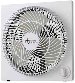 Alera® 9" 3-Speed Desktop Box Fan Plastic, White