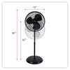 A Picture of product ALE-FANP16B Alera® 16" 3-Speed Oscillating Pedestal Fan Stand Metal, Plastic, Black