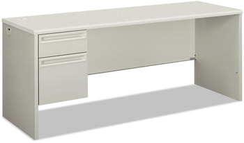HON® 38000 Series™ Single Pedestal Credenza Left, 72w x 24d 29.5h, Silver/Gray