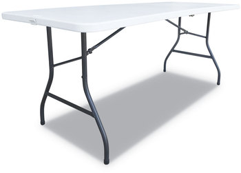 Alera® Fold-in-Half Resin Folding Table Rectangular, 72w x 29.63d 29.25h, White