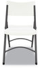 A Picture of product ALE-FR9302 Alera® Premium Molded Resin Folding Chair Supports Up to 250 lb, 17.52" Seat Height, White Back, Dark Gray Base