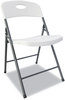 A Picture of product ALE-FR9402 Alera® Molded Resin Folding Chair Supports Up to 225 lb, 18.19" Seat Height, White Back, Dark Gray Base, 4/Carton