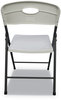 A Picture of product ALE-FR9402 Alera® Molded Resin Folding Chair Supports Up to 225 lb, 18.19" Seat Height, White Back, Dark Gray Base, 4/Carton
