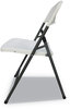 A Picture of product ALE-FR9402 Alera® Molded Resin Folding Chair Supports Up to 225 lb, 18.19" Seat Height, White Back, Dark Gray Base, 4/Carton