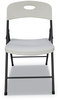 A Picture of product ALE-FR9402 Alera® Molded Resin Folding Chair Supports Up to 225 lb, 18.19" Seat Height, White Back, Dark Gray Base, 4/Carton