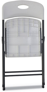 Alera® Molded Resin Folding Chair Supports Up to 225 lb, 18.19" Seat Height, White Back, Dark Gray Base, 4/Carton